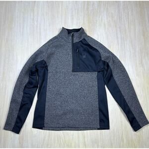 Spyder Gray Polyester Quarter Zip Logo Outerwear Men's Pullover Sweater Medium